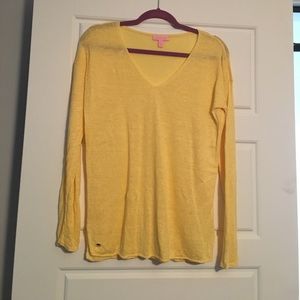 Lilly Pulitzer TARYN LINEN V-NECK PULLOVER