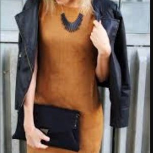 LoveRiche Faux Suede Camel Dress Size 2XL
