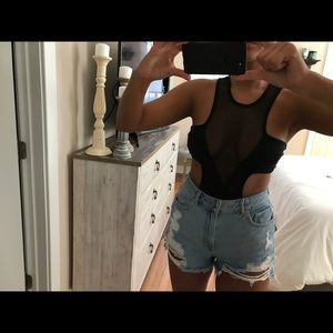 Cut out mesh bodysuit