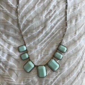 JCrew teal and silver statement necklace