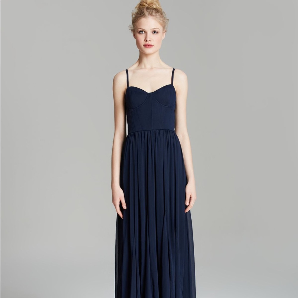 Alice + Olivia Percie Bustier Gown in Navy NWT 10