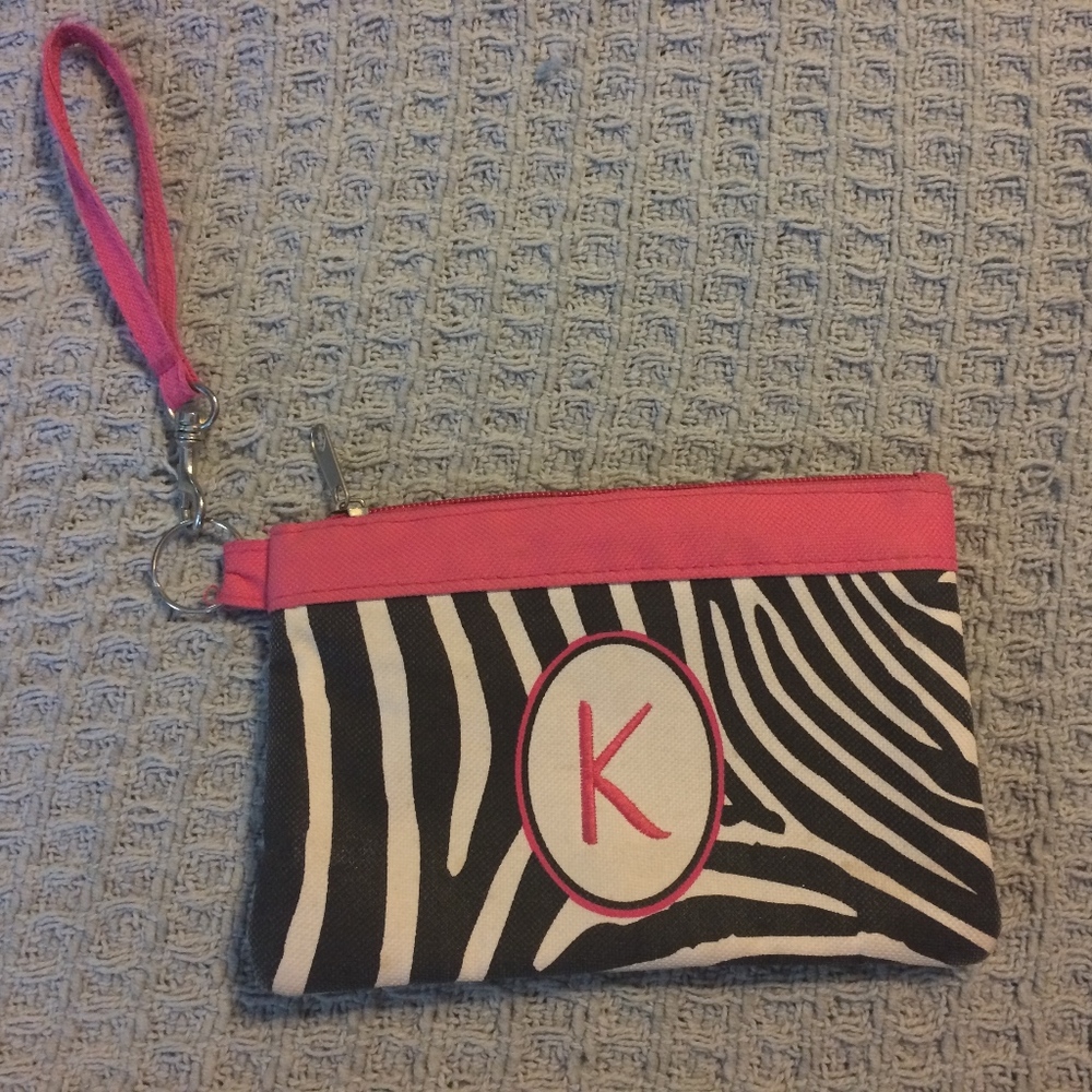 Wristlet with K embroidered on front