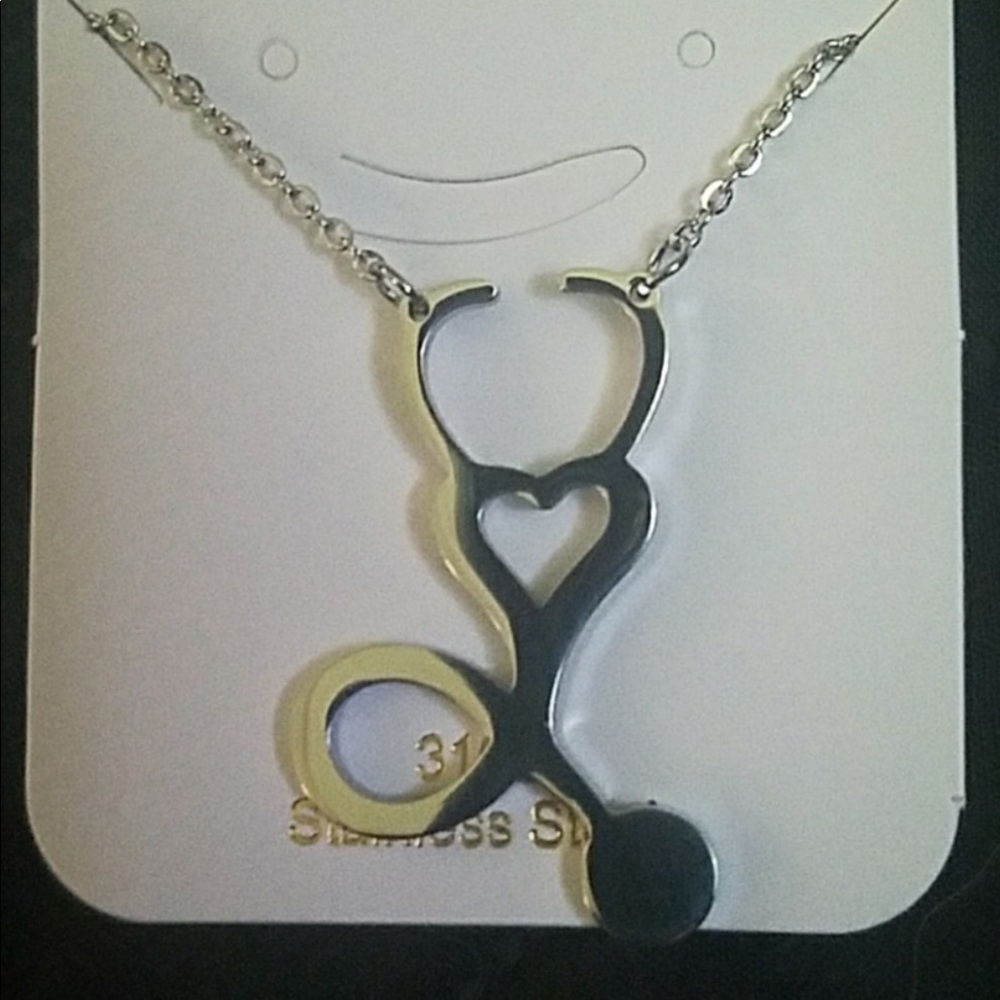 Nurse gift. Stethoscope pendant. Nursing charm.