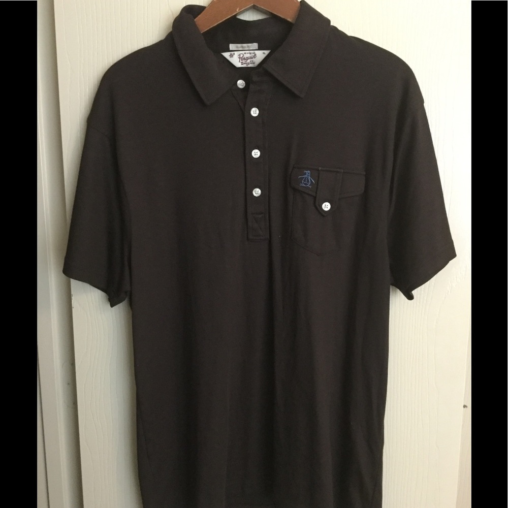 Penguin brown polo, like new!!
