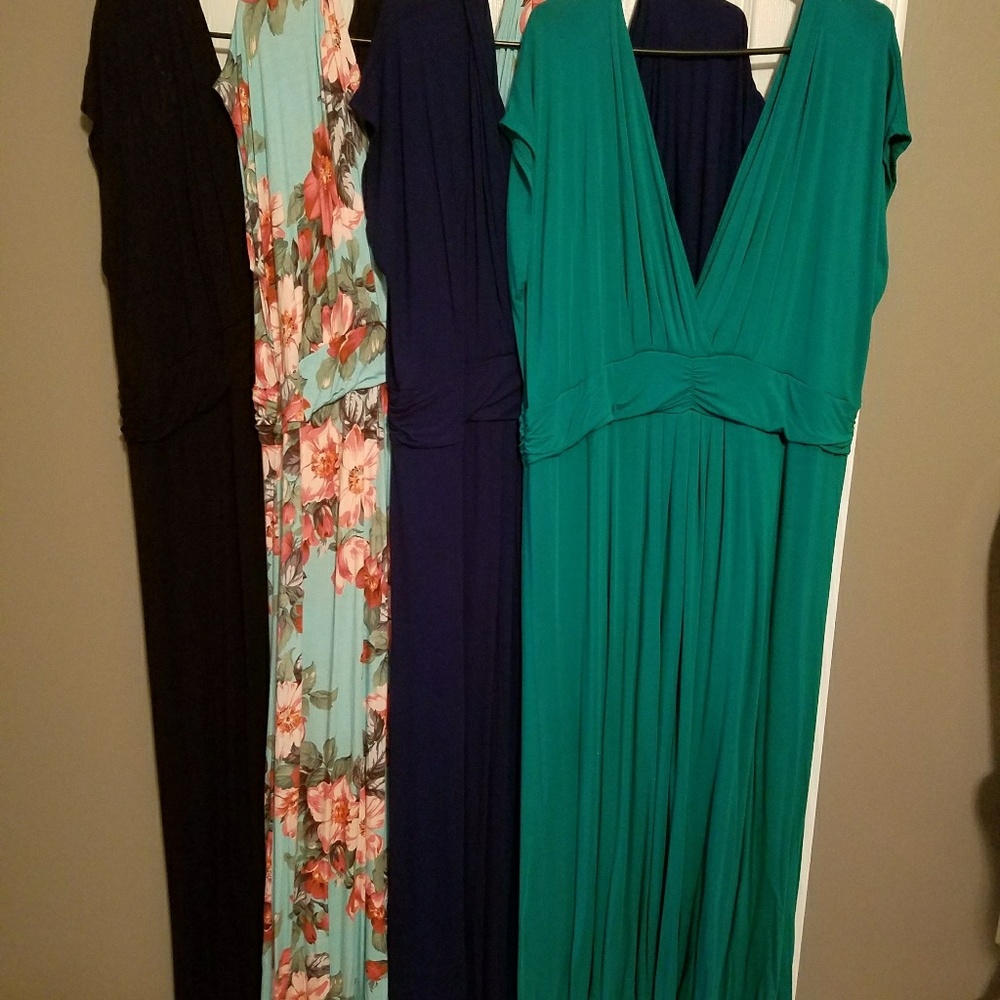 Iman Maxi Dresses, black, floral, navy & green.