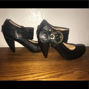 Black Heels with Chunky Buckle