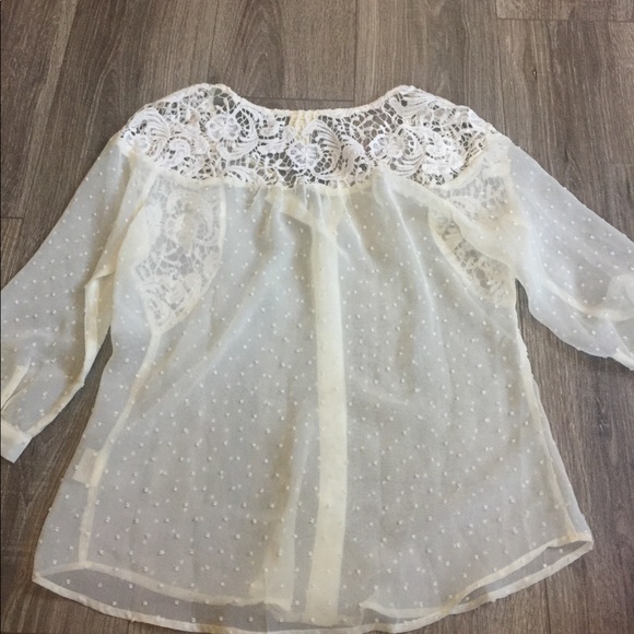 DAYTRIP Lace Sheer Blouse Top Small - Picture 4 of 5