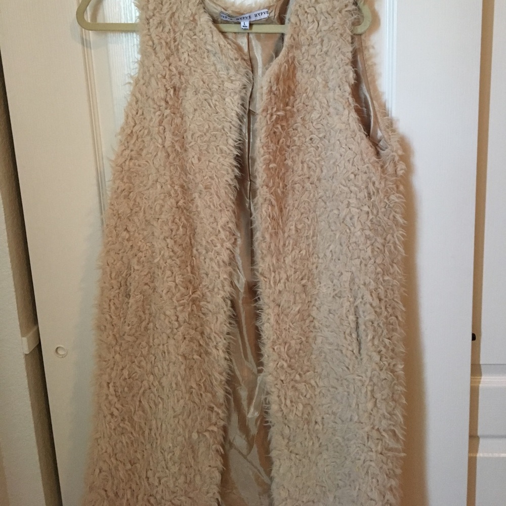 Long fuzzy vest!