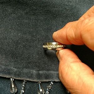 Rhinestone and silver ring