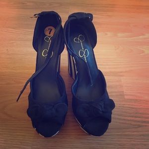 Wedged Blue Pin Shoes