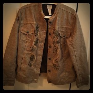 Chico's Metallic Jean Jacket