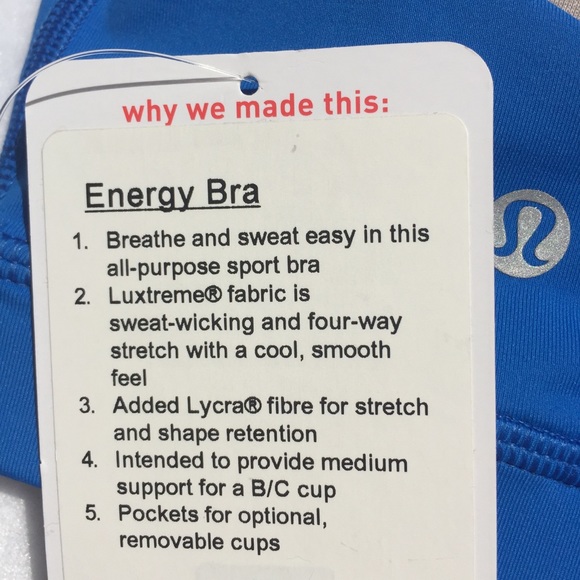 NEW Lululemon Energy Bra - Picture 5 of 5