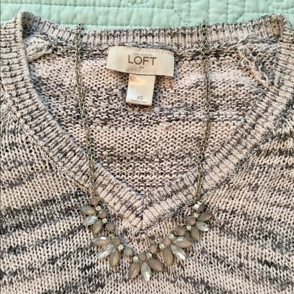 LOFT Marled Grey Sweater, XS - Picture 2 of 4