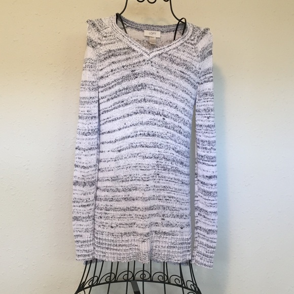 LOFT Marled Grey Sweater, XS - Picture 3 of 4