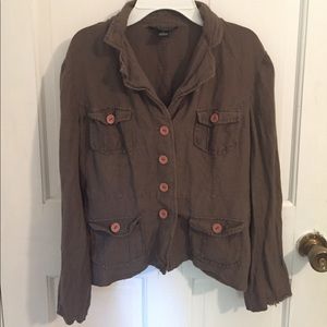 Distressed brown blazer