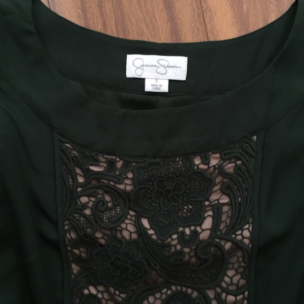 NEW Jessica Simpson Hunter Green Lace Dress - Picture 3 of 4