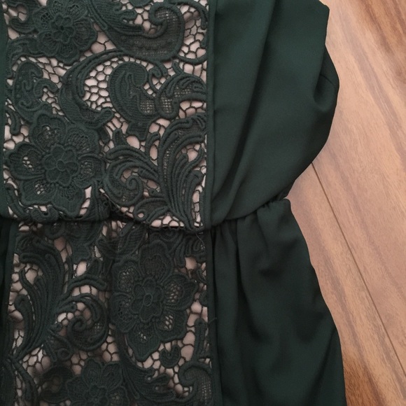 NEW Jessica Simpson Hunter Green Lace Dress - Picture 2 of 4