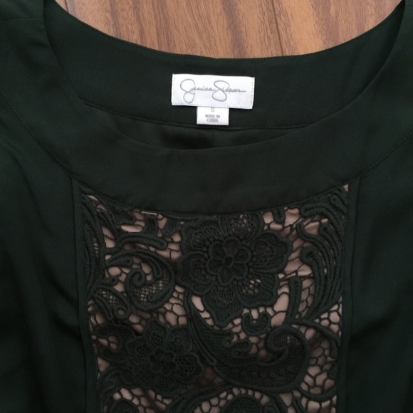 NEW Jessica Simpson Hunter Green Lace Dress - Picture 3 of 4