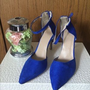 Royal blue suede shoes