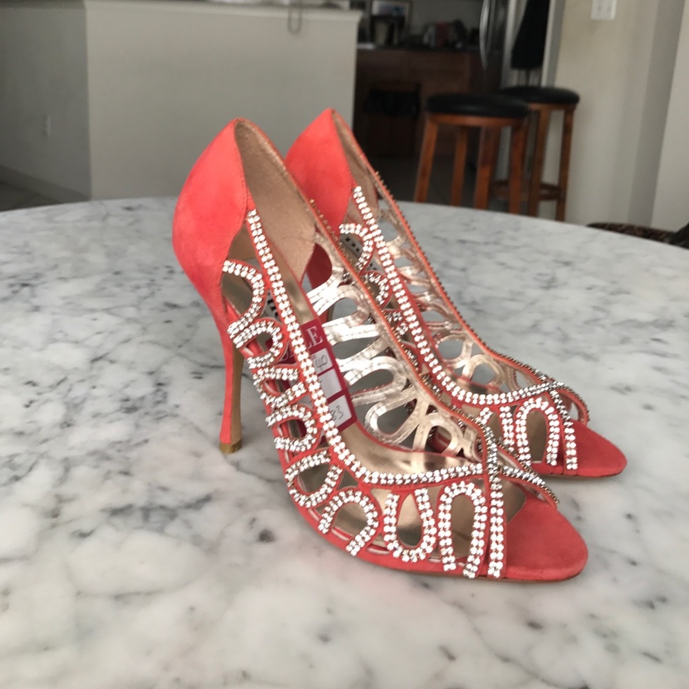 Dune suede and crystal heels