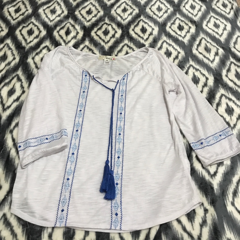 Blue Embroidered Shirt