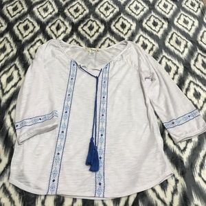 Blue Embroidered Shirt