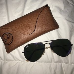 Authentic Ray Ban Aviators-purple flash lenses