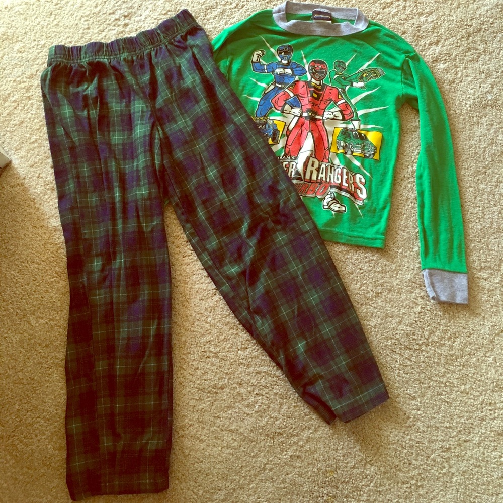 🔥🔥🔥 - VINTAGE Power Rangers pjs pajamas - green