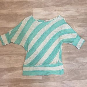 Blue and white stripe sweater shirt