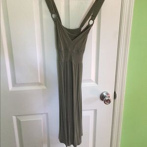 Olive green maxi dress.