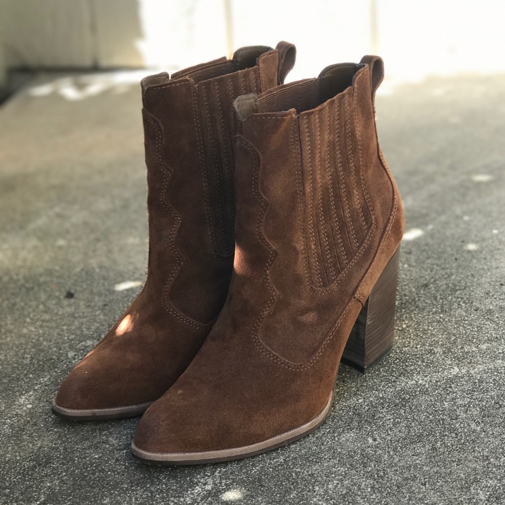 Chestnut Brown Suede Western Boot
