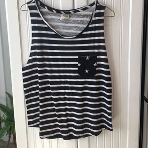 PINK Black & White Tank Top Small