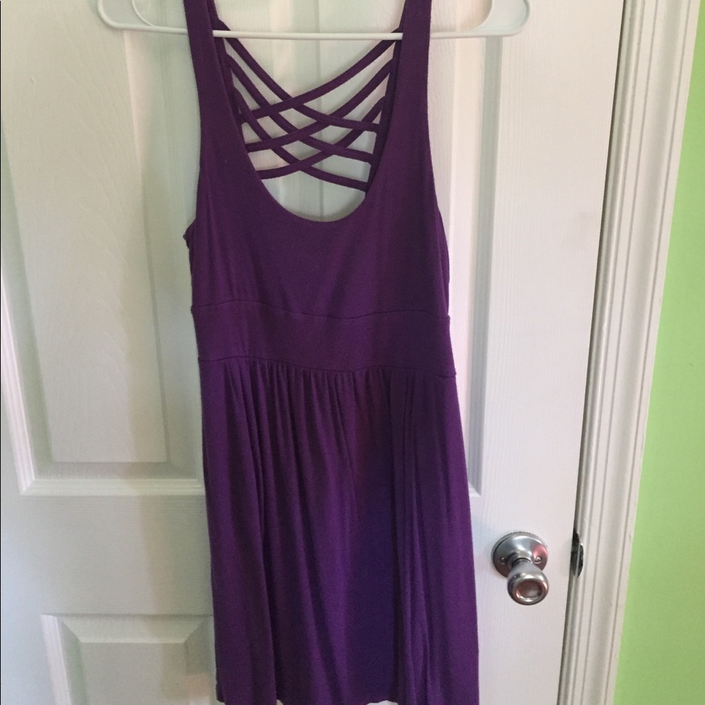 Purple maxi dress.