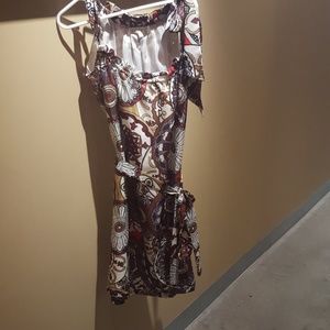 Multicolor silk fall dress