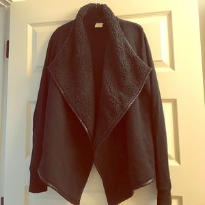 Black shearling sweater, size M