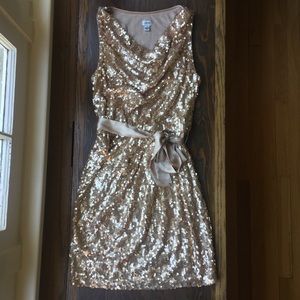 Gold Sequin Cache Dress