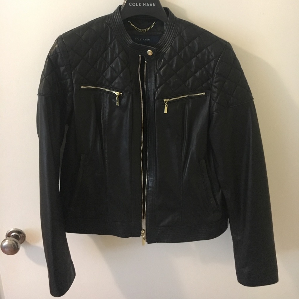 Genuine Lambskin Leather Cole Haan Jacket