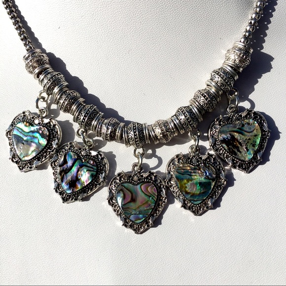 Hearts of Shell Vintage Silver Beach Boho 3 Pc Set - Picture 3 of 8