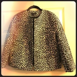Leopard 3/4 sleeve jacket