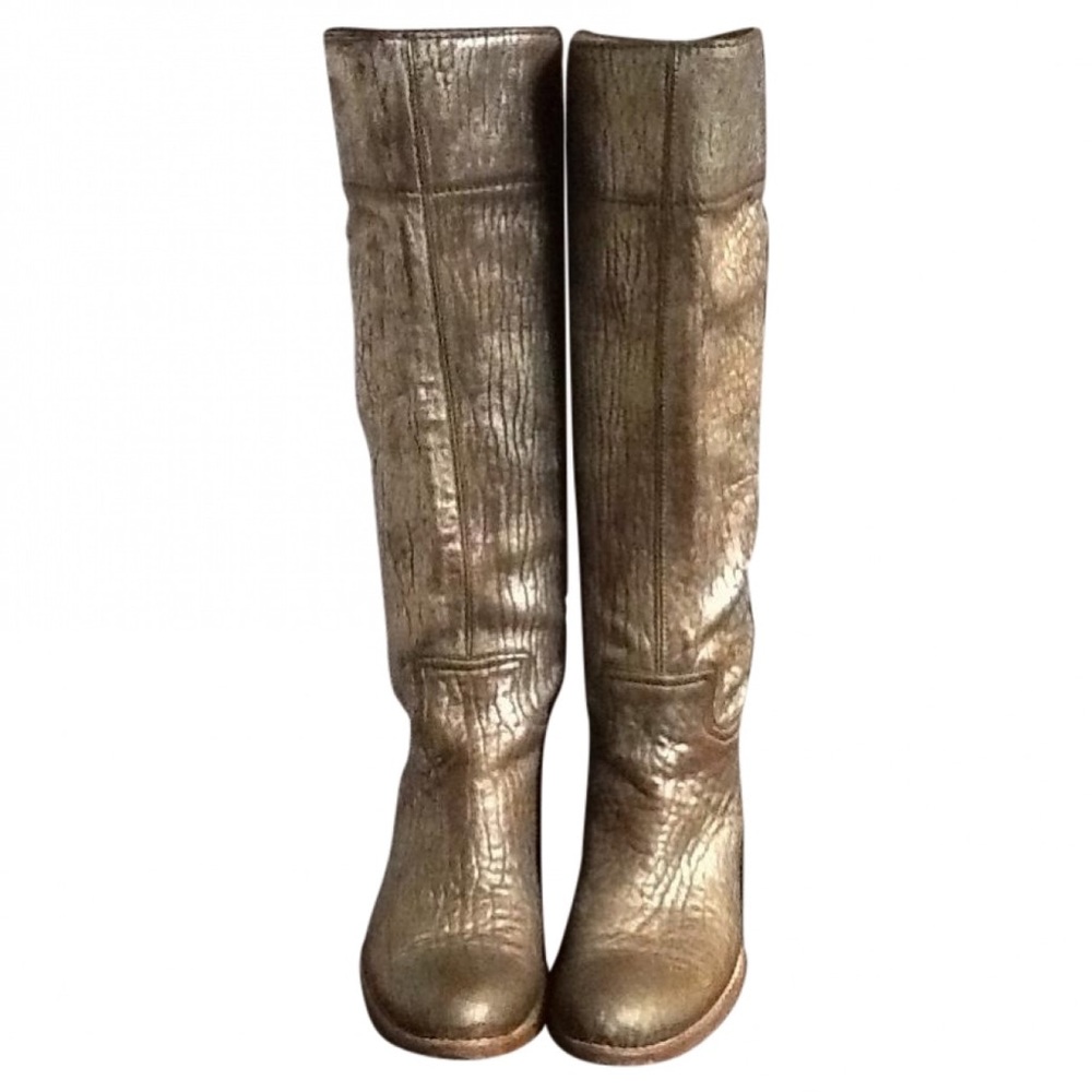 Miu Miu Silver Leather Boots