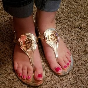 Michael Kors gold sandals