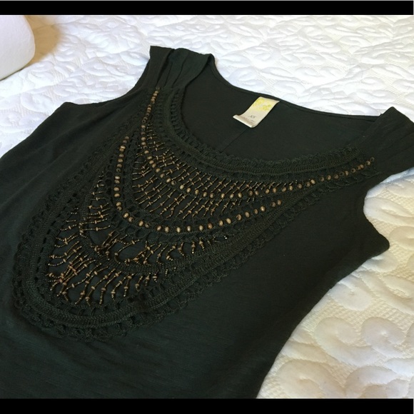 EUC Anthro boho beaded bib top - Picture 2 of 4