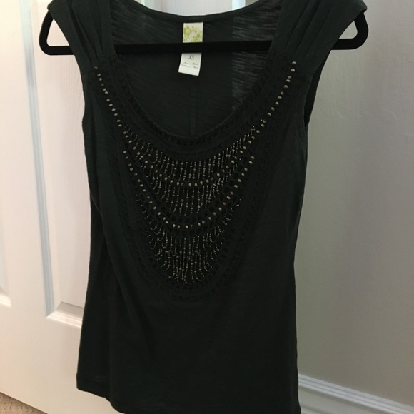 EUC Anthro boho beaded bib top - Picture 3 of 4