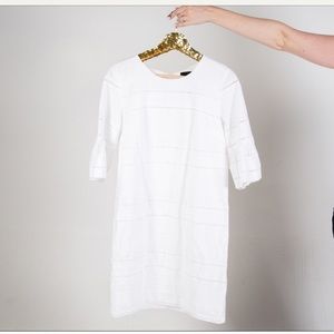 J crew eyelet white dress, beautiful detail.