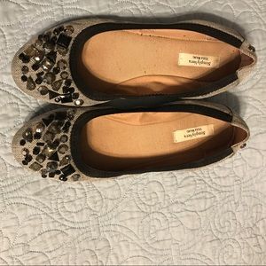 Size 9 Gray Bling Flats