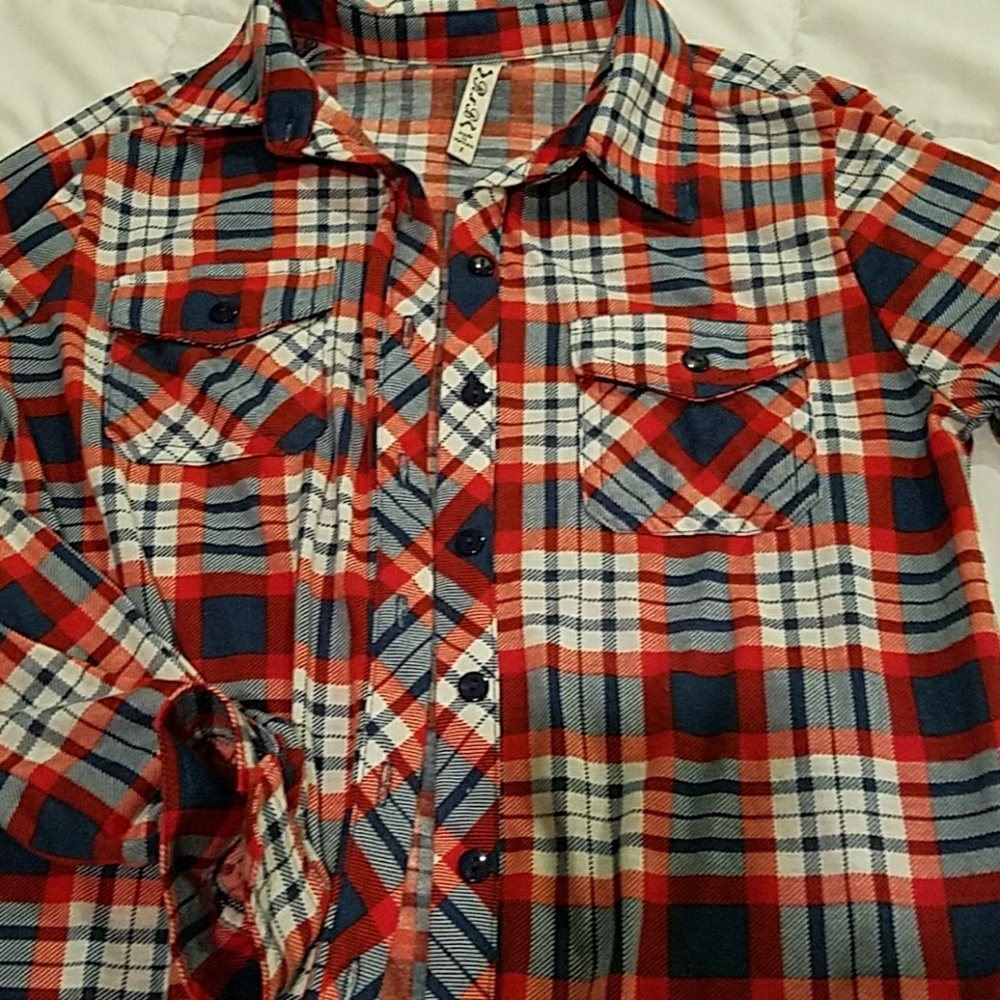 Plaid button down shirt