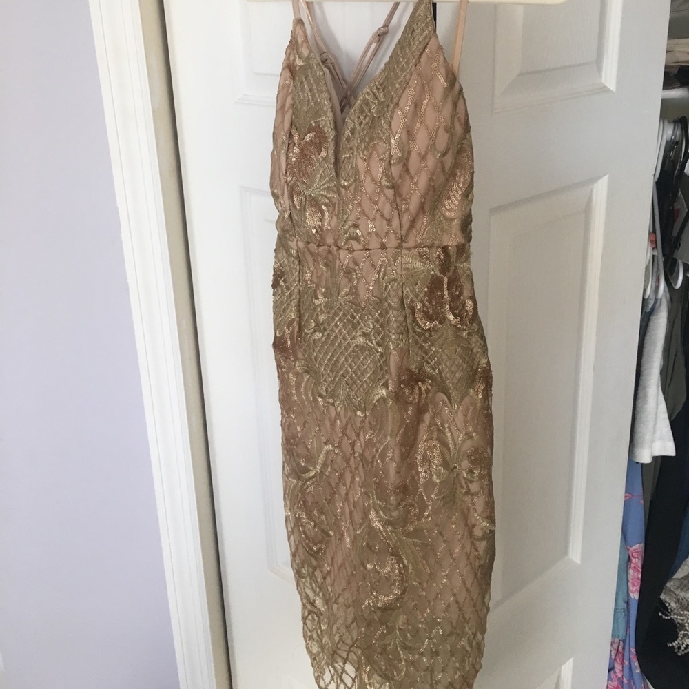Golden shine midi dress - Picture 2 of 3