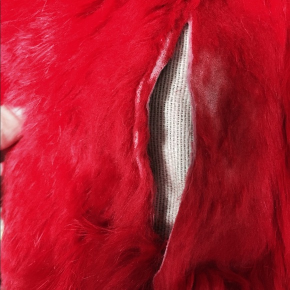 One of a kind! Vintage ❤️RED❤️ rabbit fur coat! ⭐️ - Picture 5 of 7