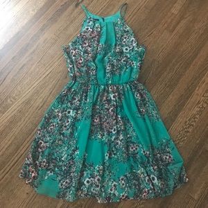 🎉REDUCED🎉 NWOT teal floral patterned dress, M/L