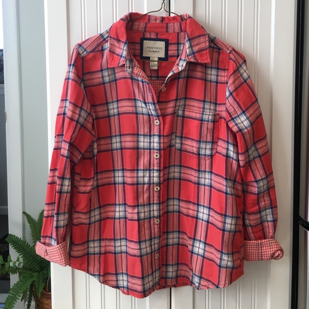 Forever 21 Red Plaid Top